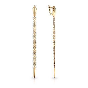 Серьги с английским замком из серебра с позолотой