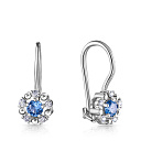 Серьги детские из серебра с фианитом