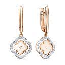 Серьги с английским замком из красного золота с бриллиантами