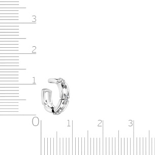 Серьга одиночная из серебра с фианитом