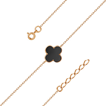 Браслет декоративный из серебра с фианитом