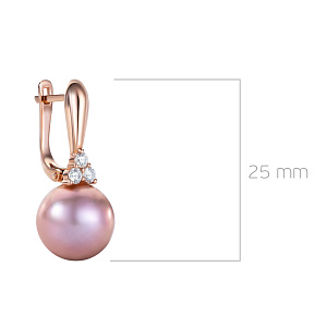 Серьги с английским замком из красного золота
