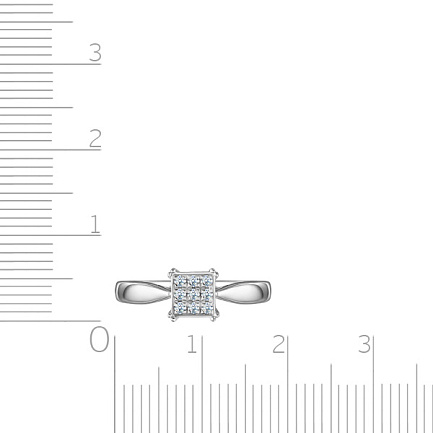 Кольцо из белого золота с бриллиантами