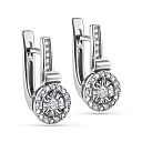 Серьги с английским замком из белого золота с бриллиантами