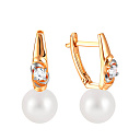 Серьги с английским замком из красного золота