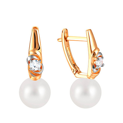 Серьги с английским замком из красного золота