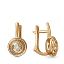 Серьги из красного золота с фианитами