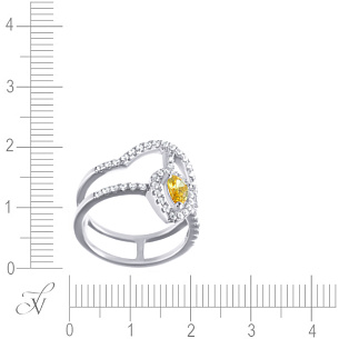 Кольцо из серебра с фианитом