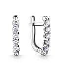 Серьги с английским замком из белого золота с бриллиантами