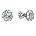 Пусеты из белого золота с бриллиантами