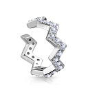 Серьга одиночная из серебра с фианитом