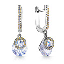 Серьги с английским замком из серебра с позолотой