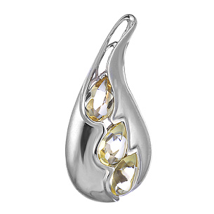 Подвеска из серебра с кварцами