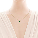 Колье из желтого золота с бриллиантами, изумрудом