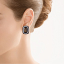 Серьги из желтого золота с бриллиантами, раухтопазами