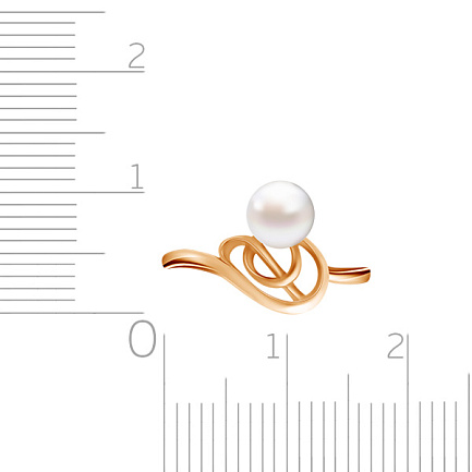 Кольцо из красного золота с жемчугом