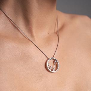 Подвеска из белого золота с бриллиантом