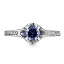 Кольцо из белого золота с бриллиантами, танзанитом