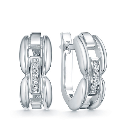 Серьги из белого золота с бриллиантами