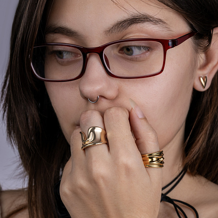 Кольцо из серебра с позолотой