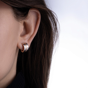 Серьги с английским замком из комбинированного золота