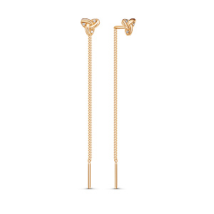 Серьги из красного золота с фианитами