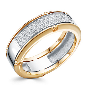 Кольцо из красного золота с бриллиантами