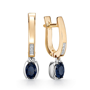 Серьги из красного золота с бриллиантом