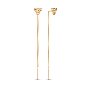 Серьги из красного золота с фианитом