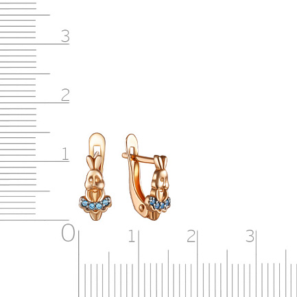 Серьги с английским замком из серебра с позолотой