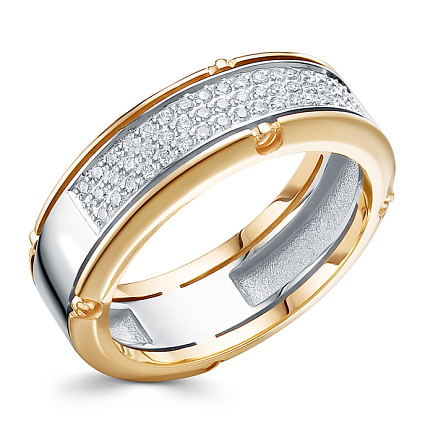 Кольцо из красного золота с бриллиантами