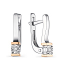 Серьги с английским замком из серебра с бриллиантами