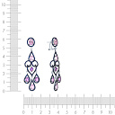 Серьги из белого золота с аметистами, бриллиантами