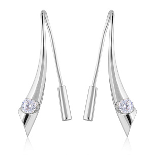 Серьги Продевки из белого золота с бриллиантами