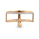 Кольцо из красного золота с фианитом