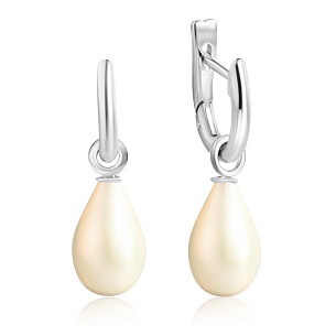 Серьги из белого золота с жемчугом