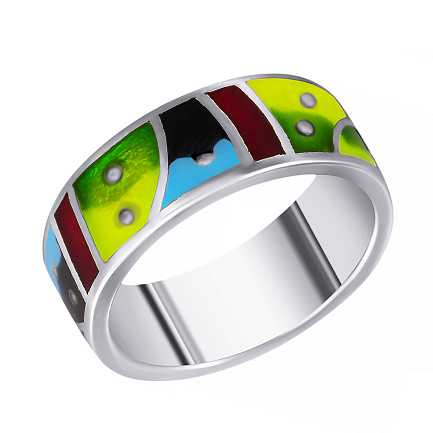 Кольцо из серебра с эмалью