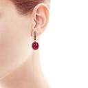 Серьги из желтого золота с бриллиантами, рубинами