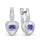Серьги из белого золота с бриллиантами, танзанитами