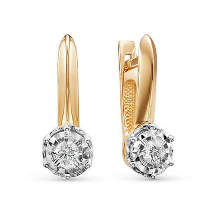 Серьги из красного золота с бриллиантами