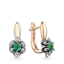 Серьги с английским замком из красного золота с бриллиантами