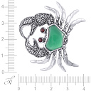 Брошь из серебра с агатом, гранатом