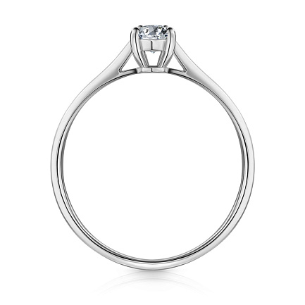 Кольцо помолвочное из белого золота с бриллиантами