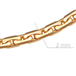 Цепь автомат из красного золота, плетение якорное
