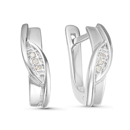 Серьги из белого золота с бриллиантами