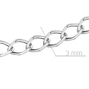 Цепь автомат из серебра, плетение одинарный ромб