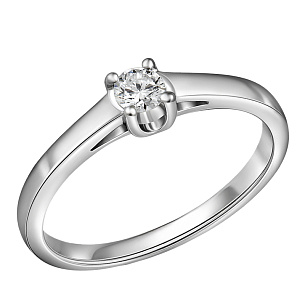 Кольцо из белого золота с бриллиантом