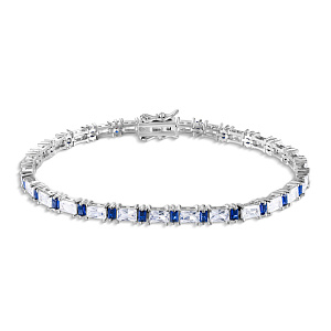 Браслет декоративный из серебра с фианитами