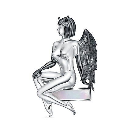 Брошь из серебра с перламутром