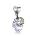 Подвеска из серебра с позолотой, фианитом